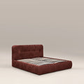 Bronte Ottoman Storage Double Bed | Rust Red Sustainable Velvet