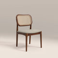 Burford Wooden Dining Chair | Speckled Stone Sustainable Boucle & Walnut