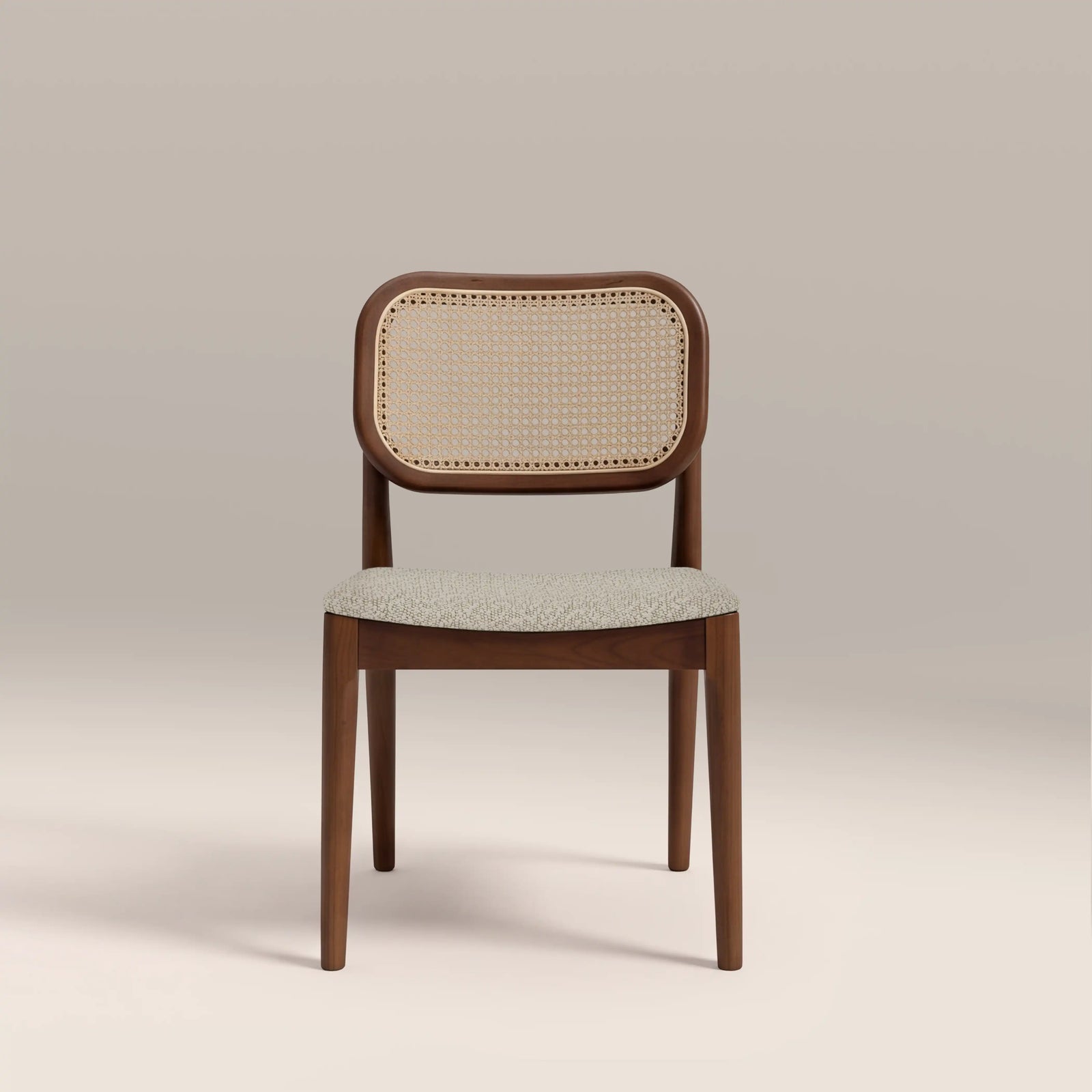 Burford Wooden Dining Chair | Speckled Stone Sustainable Boucle & Walnut