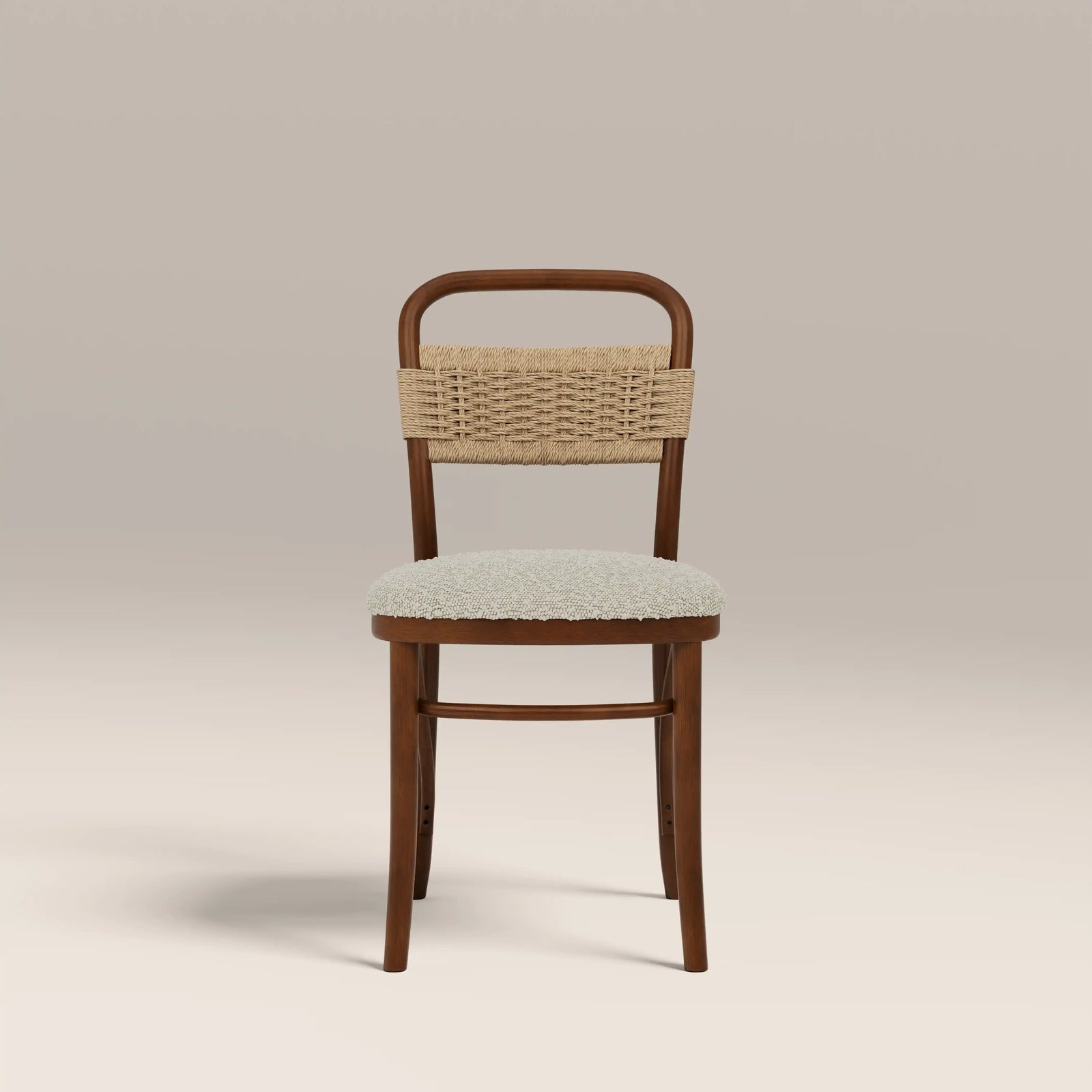 Daisy Wooden Dining Chair | Speckled Stone Sustainable Boucle & Walnut