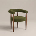 Elan Carver Dining Chair | Olive Green Sustainable Velvet & Walnut