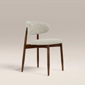 Halston Wooden Dining Chair | Speckled Stone Sustainable Boucle & Walnut