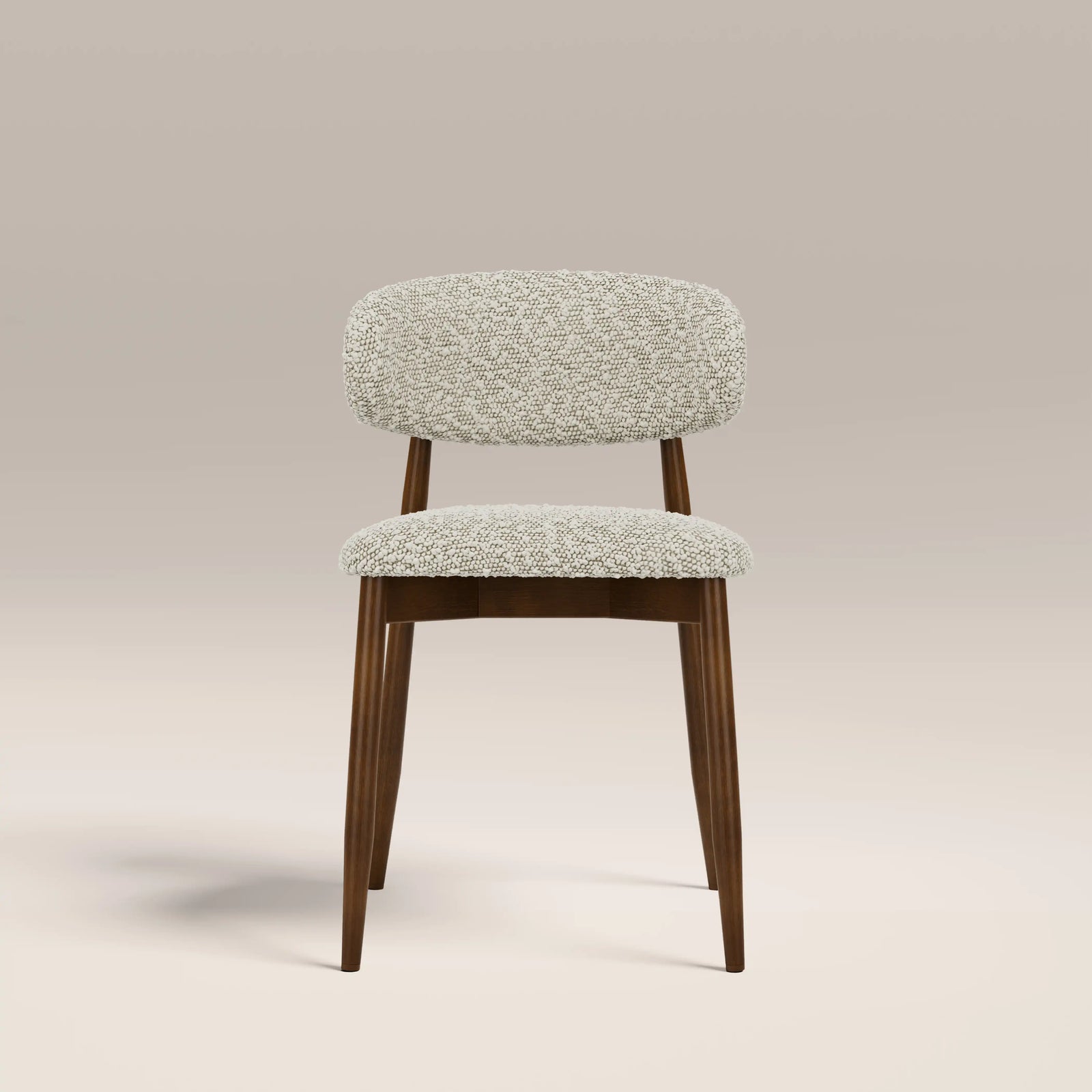Halston Wooden Dining Chair | Speckled Stone Sustainable Boucle & Walnut