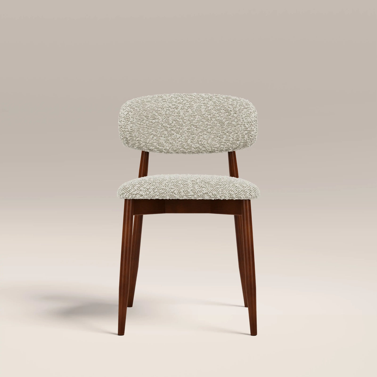 Halston Wooden Dining Chair | Speckled Stone Sustainable Boucle & Walnut