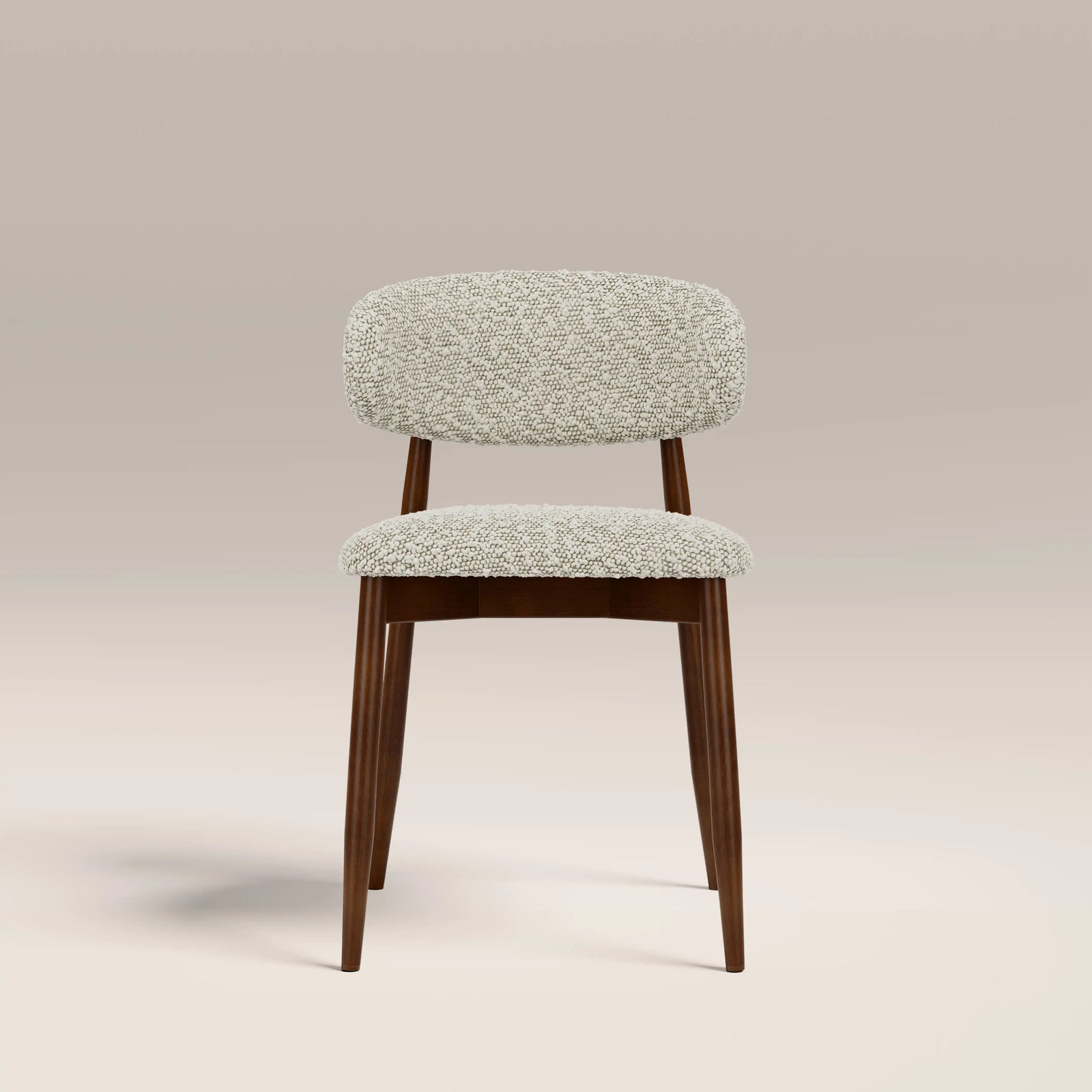 Halston Wooden Dining Chair | Speckled Stone Sustainable Boucle & Walnut