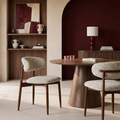 Halston Dining Chair | Speckled Stone Sustainable Boucle & Walnut