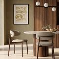 Halston Dining Chair | Soft Barley Sustainable Mohair Velvet & Walnut