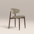 Halston Dining Chair | Soft Barley Sustainable Mohair Velvet & Walnut