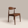Marton Wooden Dining Chair | Vintage Tan Faux Leather & Walnut