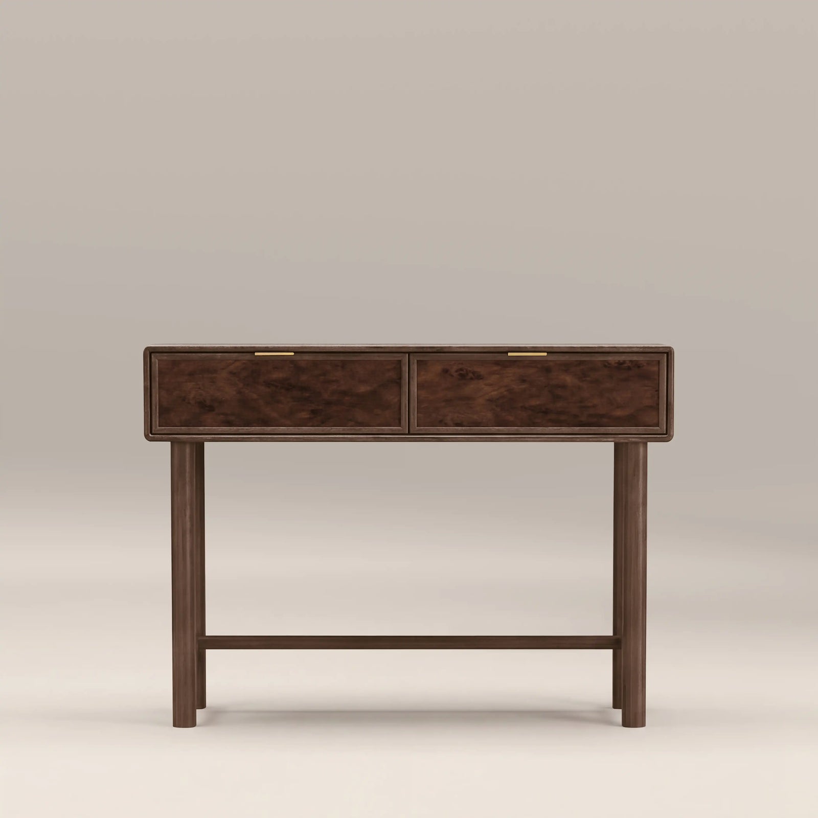 Arden 2 Drawer Wooden Console Table | Walnut Burl Wood