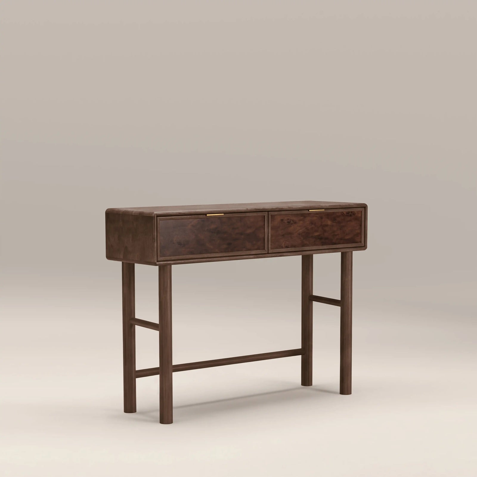 Arden 2 Drawer Wooden Console Table | Walnut Burl Wood
