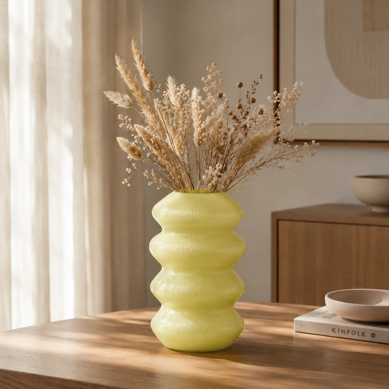 Indra Recycled Glass Vase | Lemon Zest