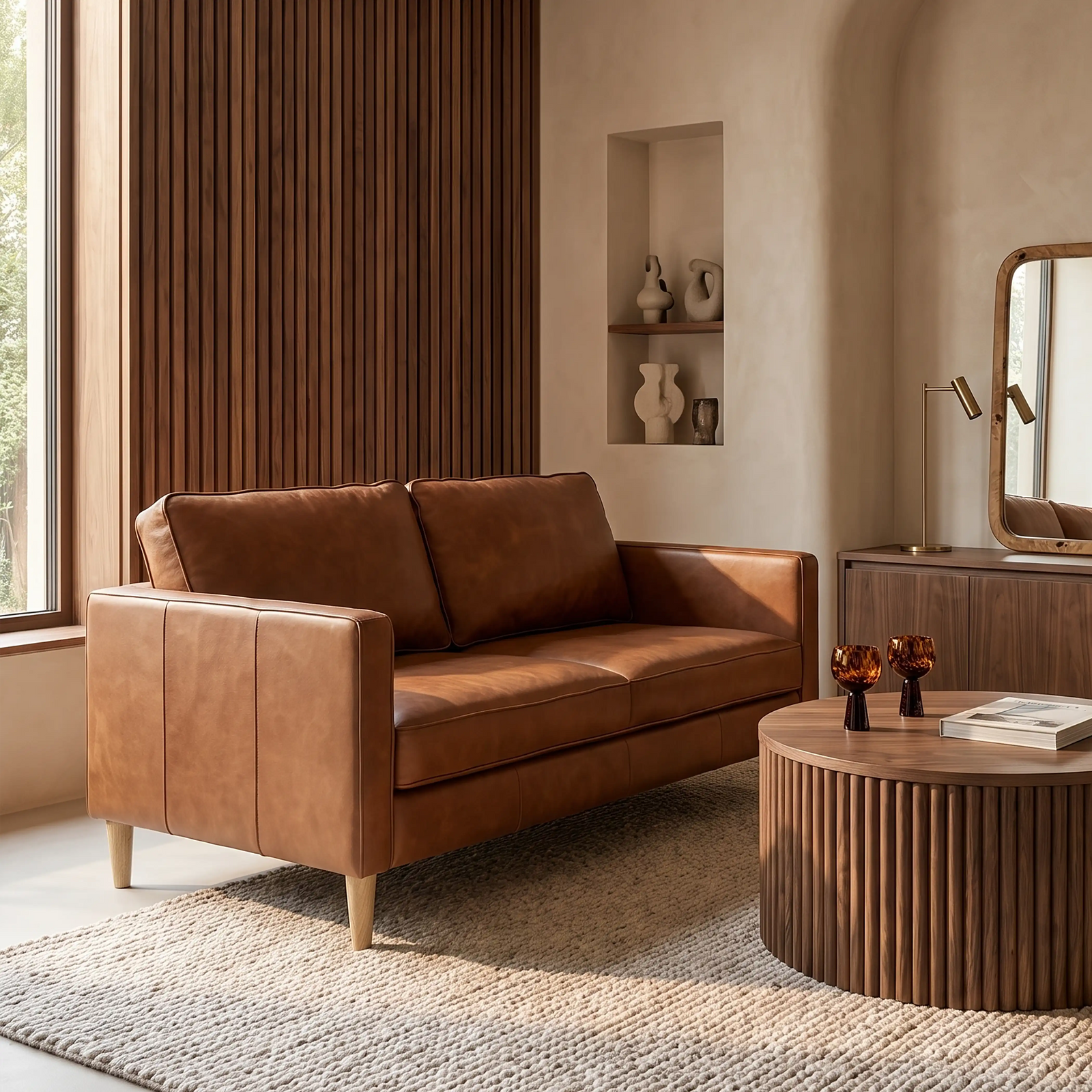 Sloane 2 Seater Sofa | Vintage Tan Leather