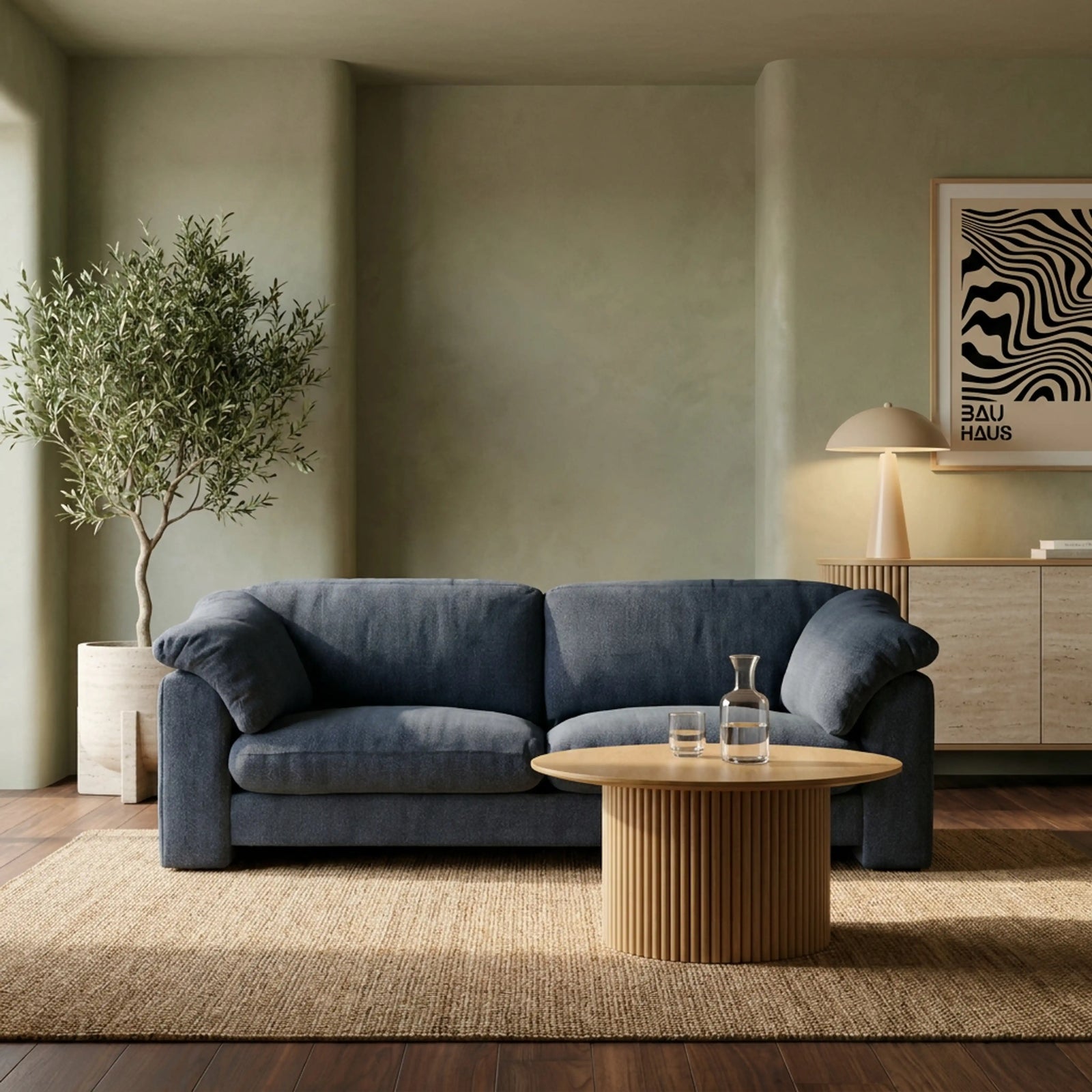 Renata 3 Seater Sofa | Midnight Blue Fabric