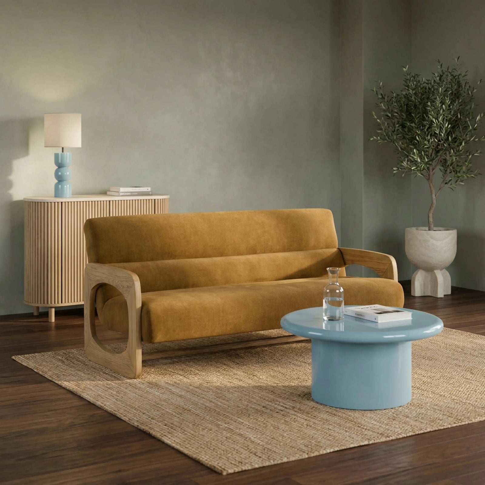 Tosca 3 Seater Sofa | Golden Brown Fabric
