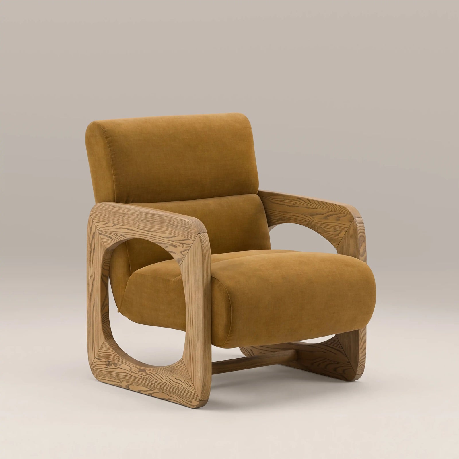 Tosca Armchair | Golden Brown Fabric