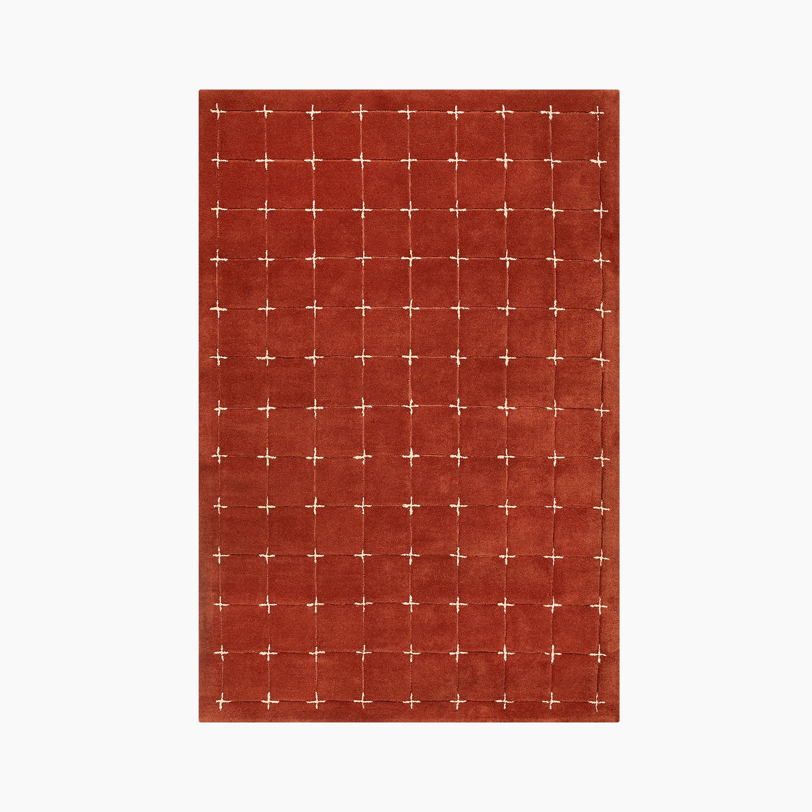 Alya Hand Tufted Wool Rug | Rust Red