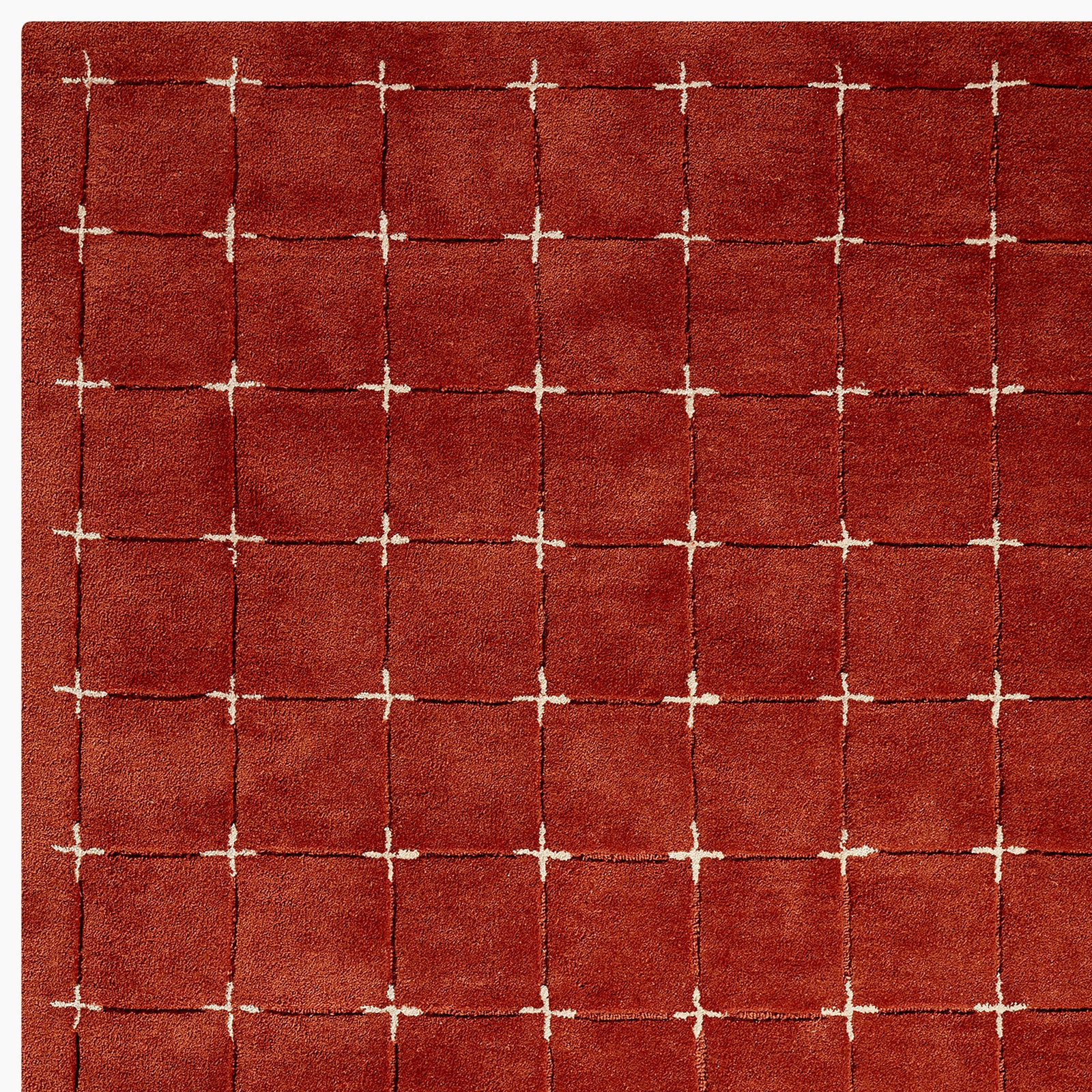 Alya Hand Tufted Wool Rug | Rust Red