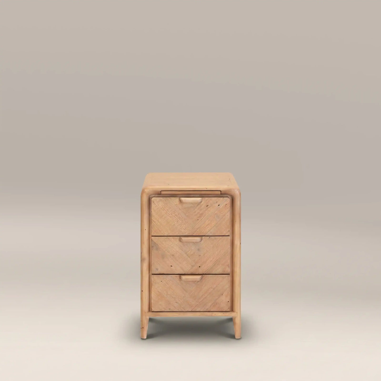 Winslow Small 3 Drawer Bedside Table | Natural