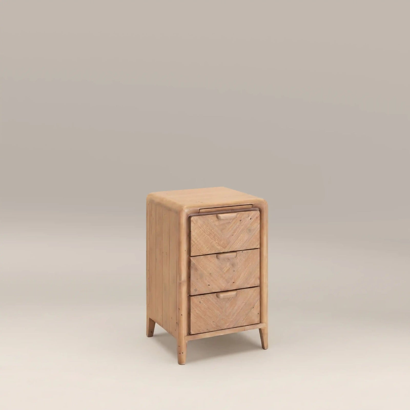 Winslow Small 3 Drawer Bedside Table | Natural