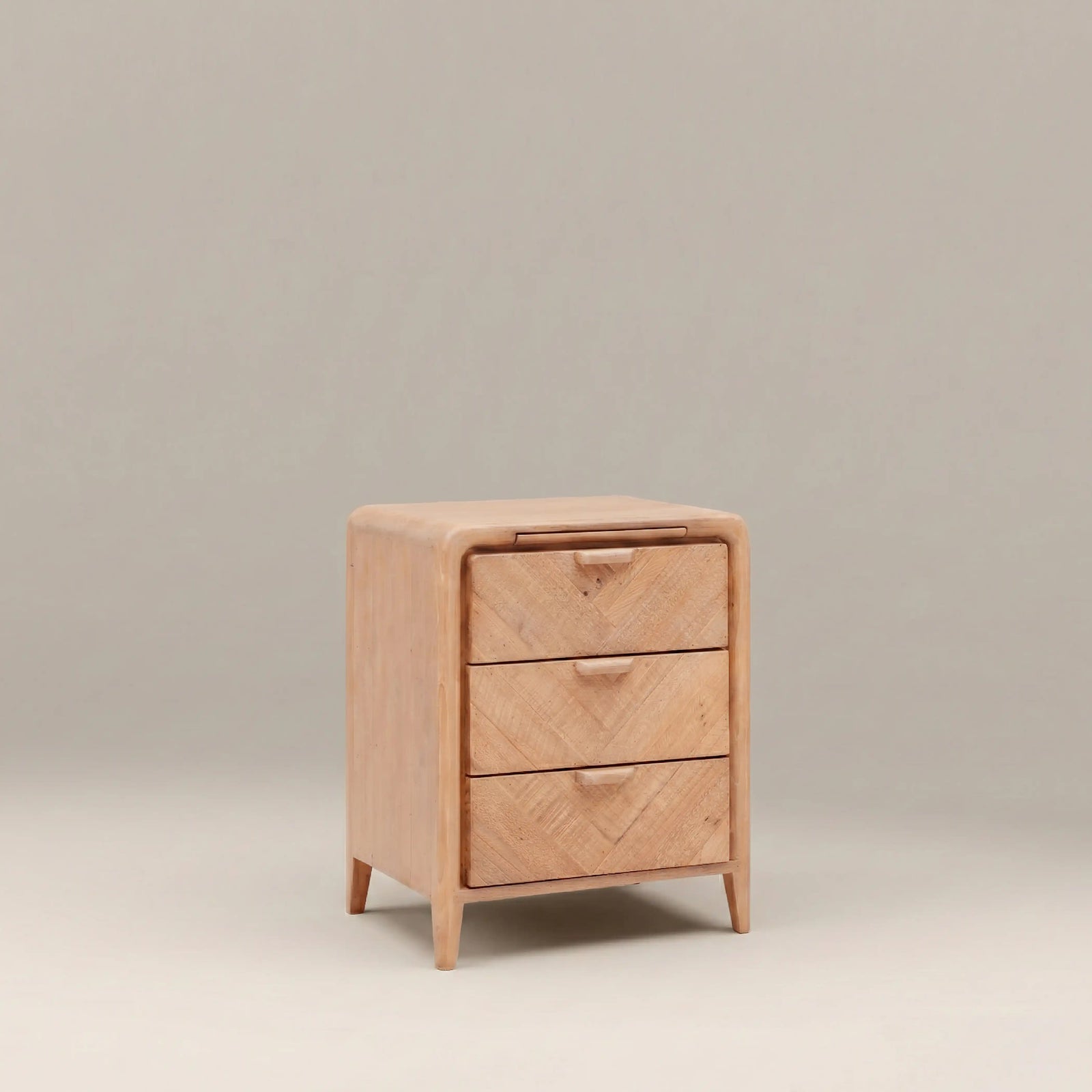 Winslow Large 3 Drawer Bedside Table | Natural