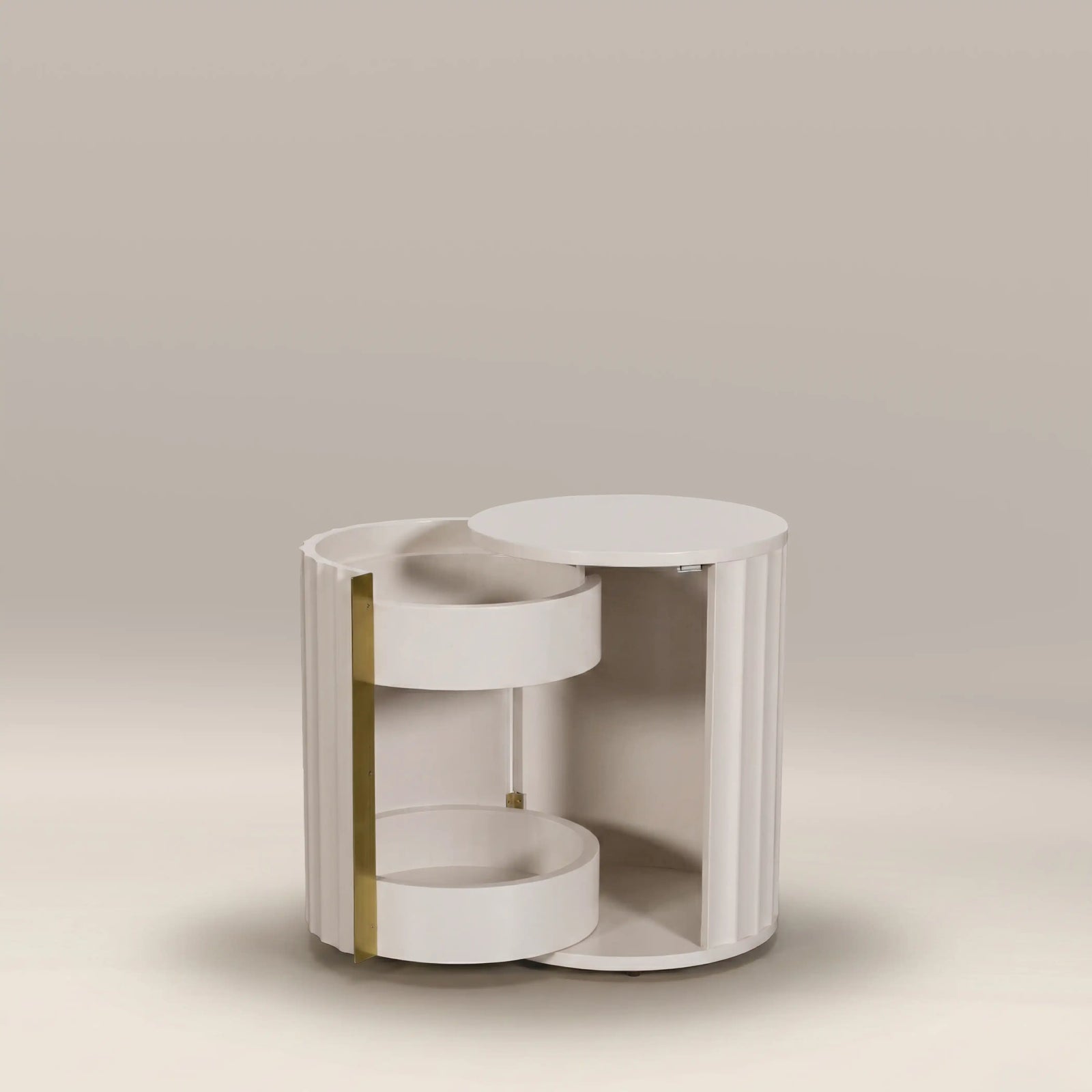 Suvi Left Bedside Table | Ivory