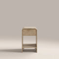 Winnie Small Curved 1 Drawer Wooden Bedside Table | Natural Mango Wood