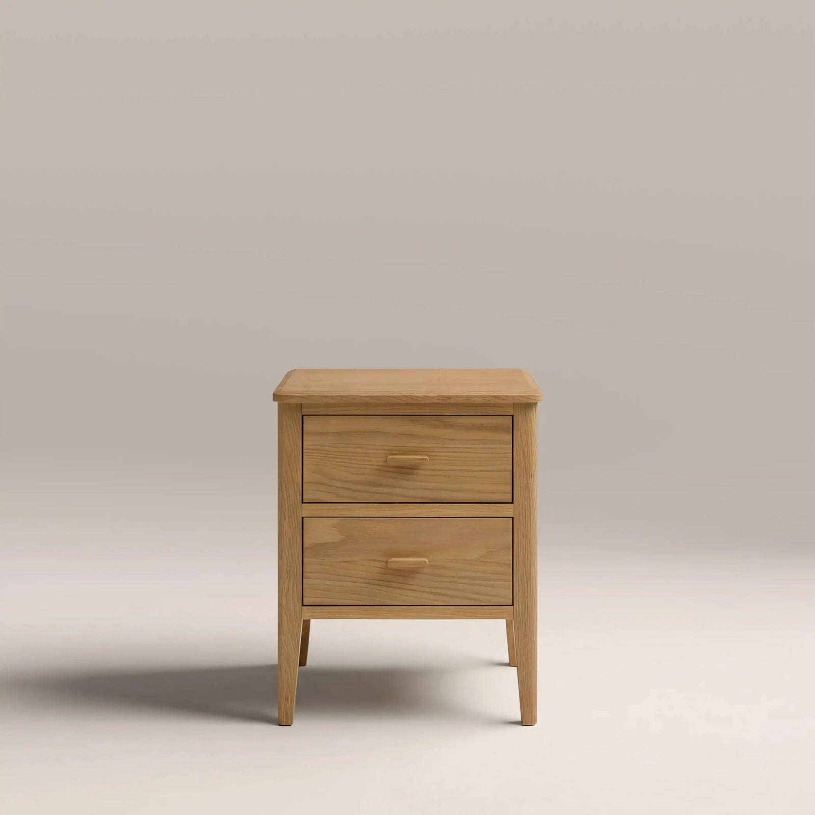 Zander Rectangle 2 Drawer Wooden Bedside Table | Natural