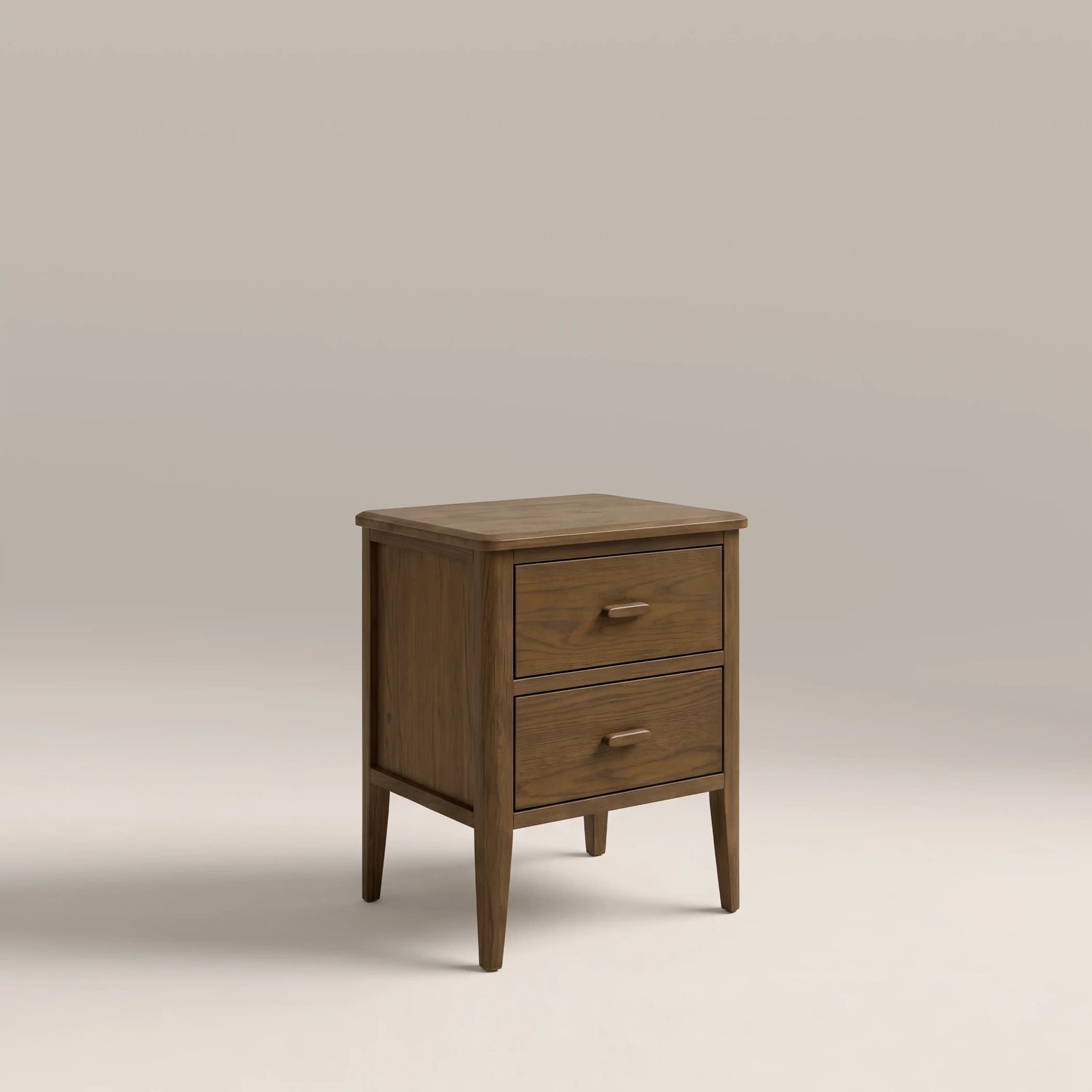 Zander 2 Drawer Rectangle Wooden Bedside Table | Walnut