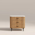 Oliver 3 Drawer Chest of Drawers | White Marble & Natural