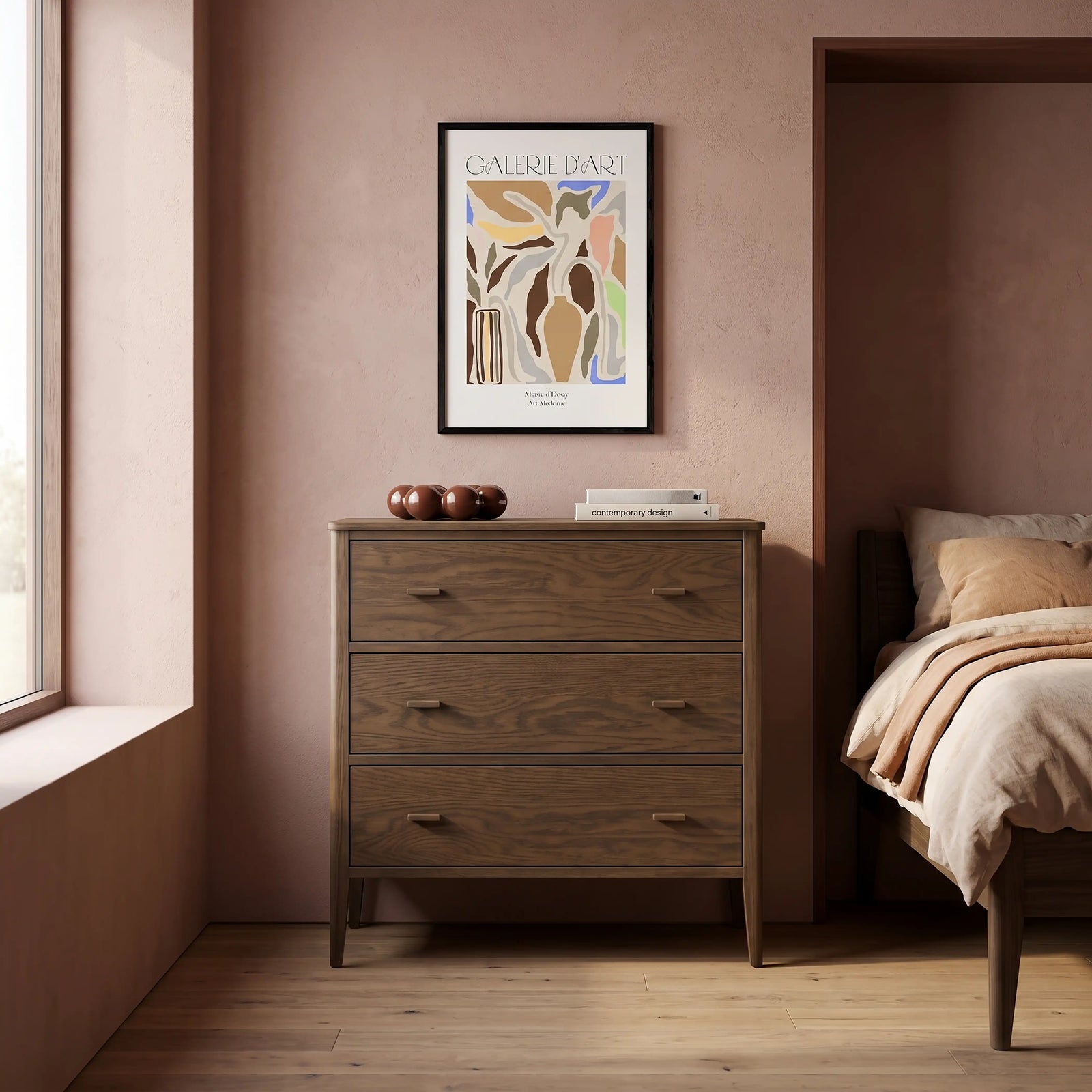 Zander 3 Drawer Chest of Drawers | Walnut