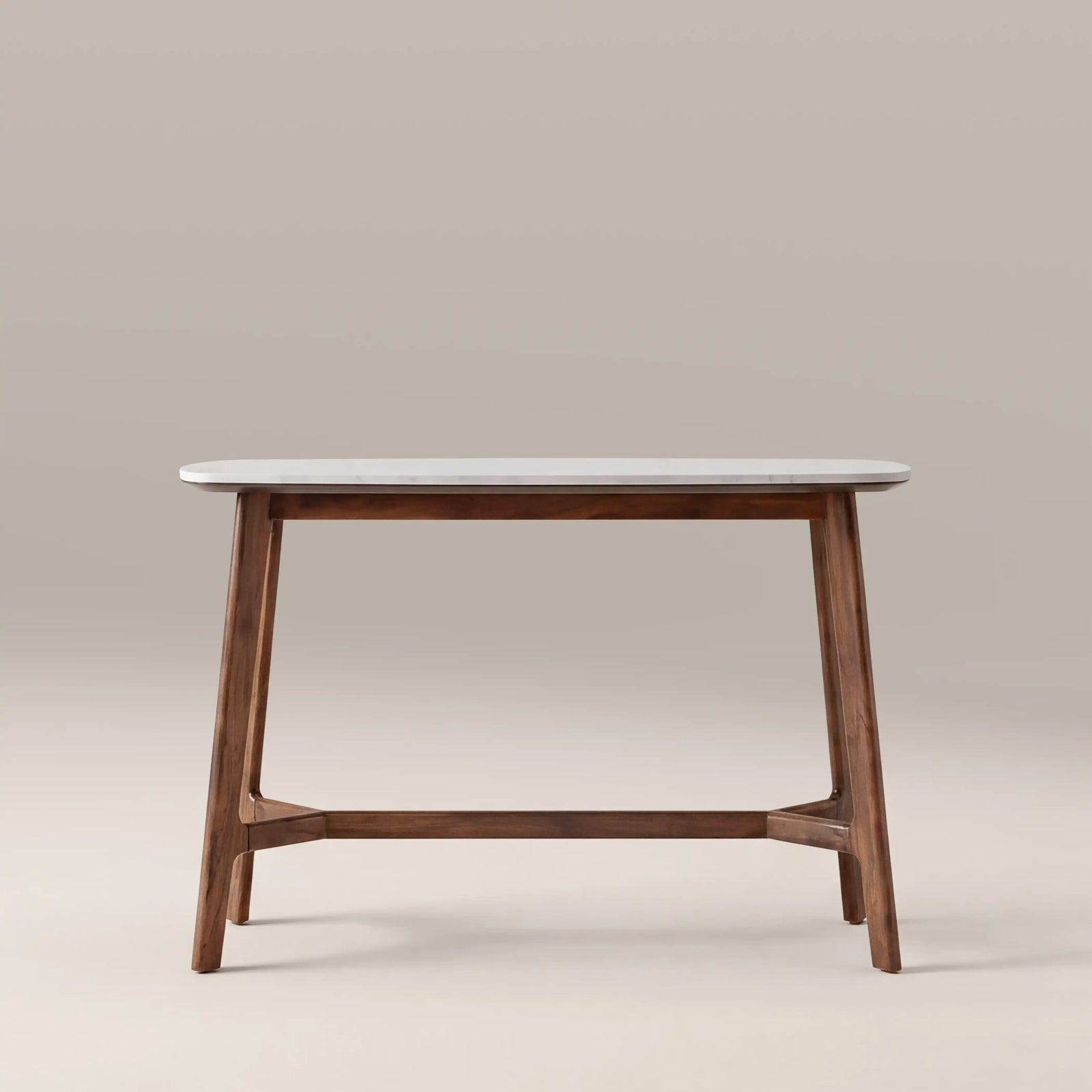 Lambert Console Table | White Marble & Walnut