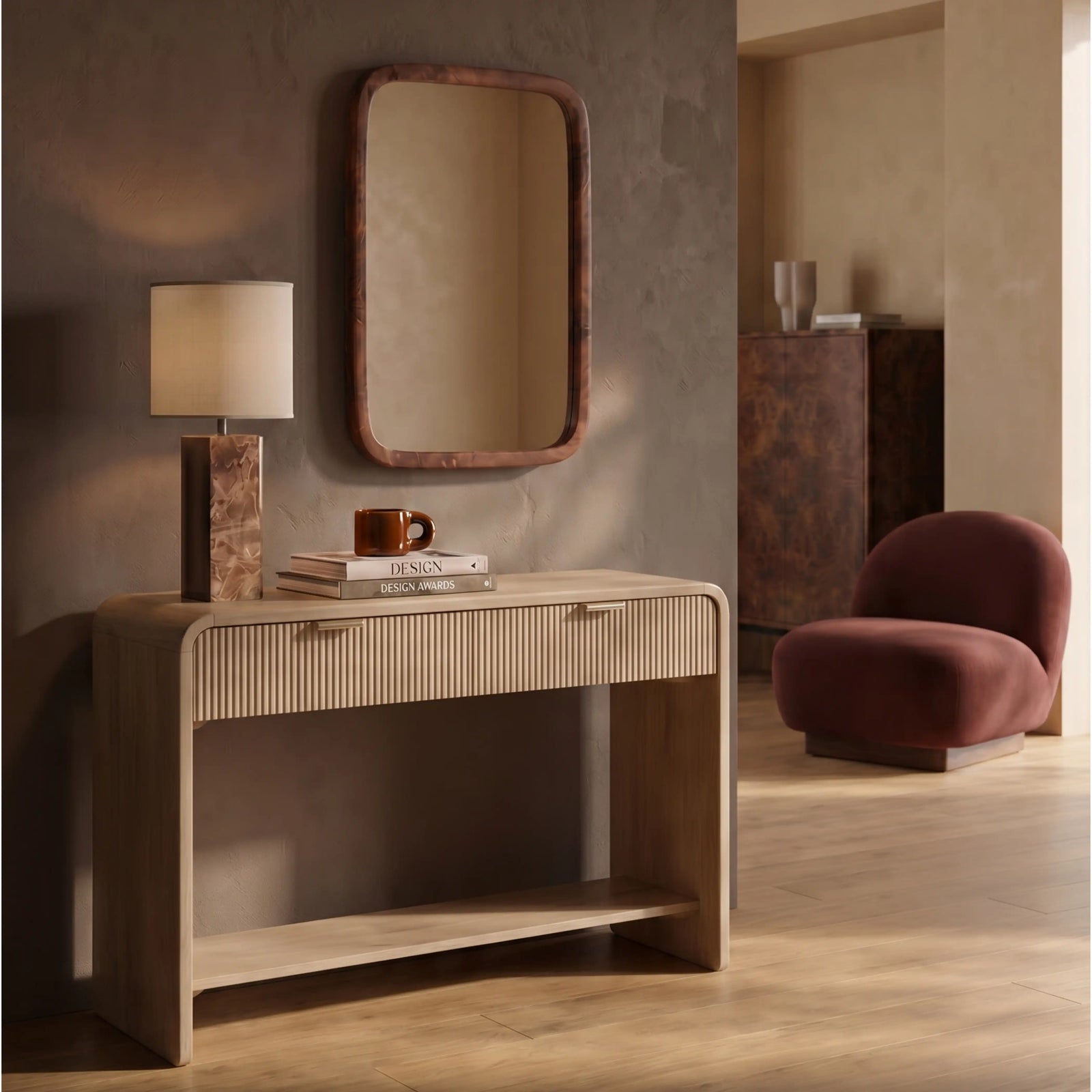 Winnie 2 Drawer Wooden Console Table | Natural Mango Wood