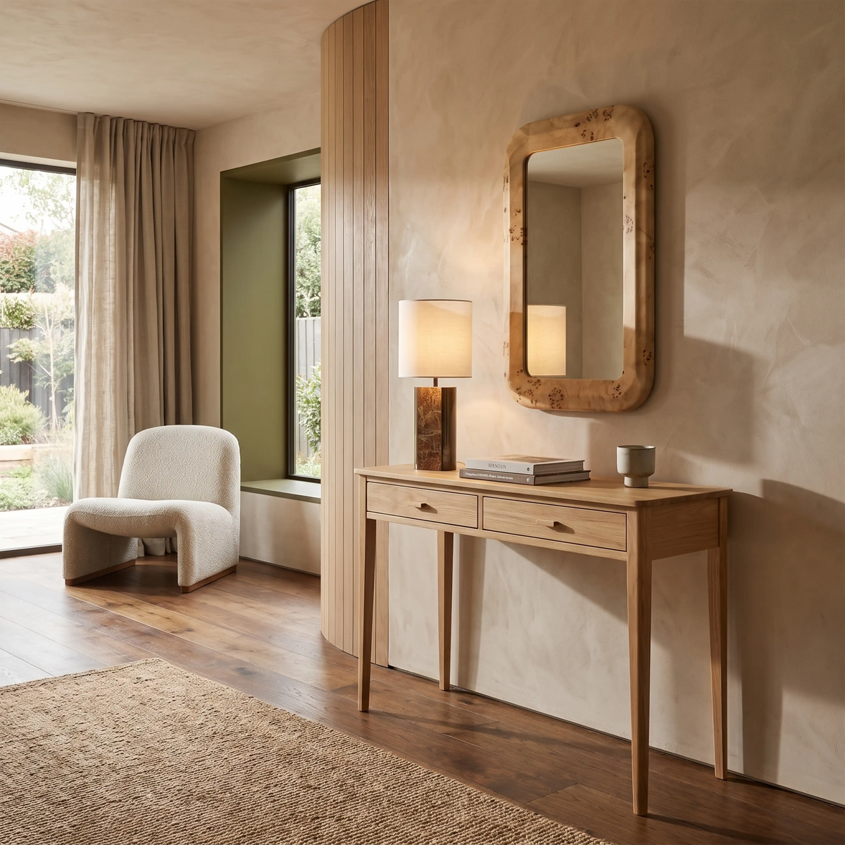 Zander 2 Drawer Wooden Console Table | Natural