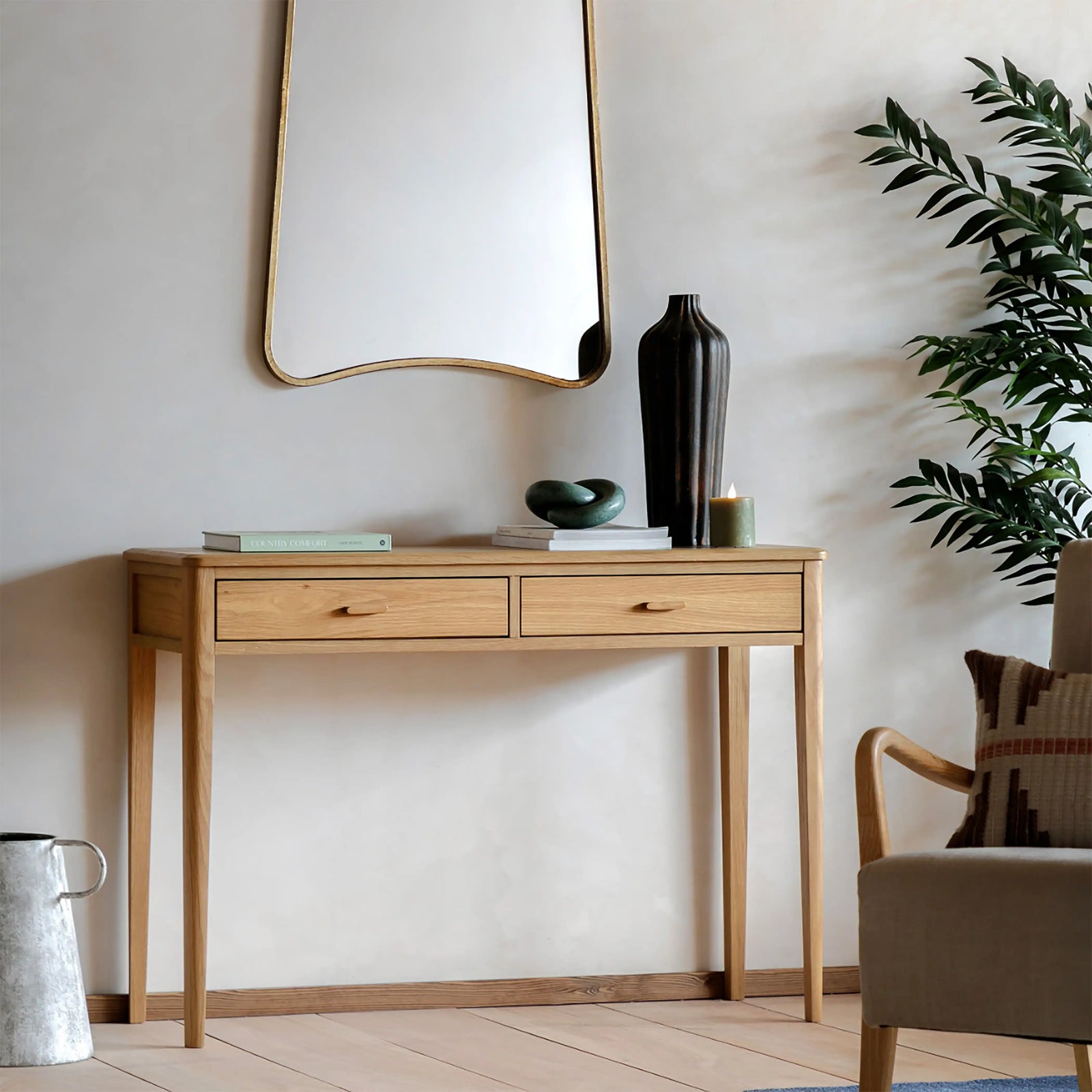 Zander 2 Drawer Wooden Console Table | Natural