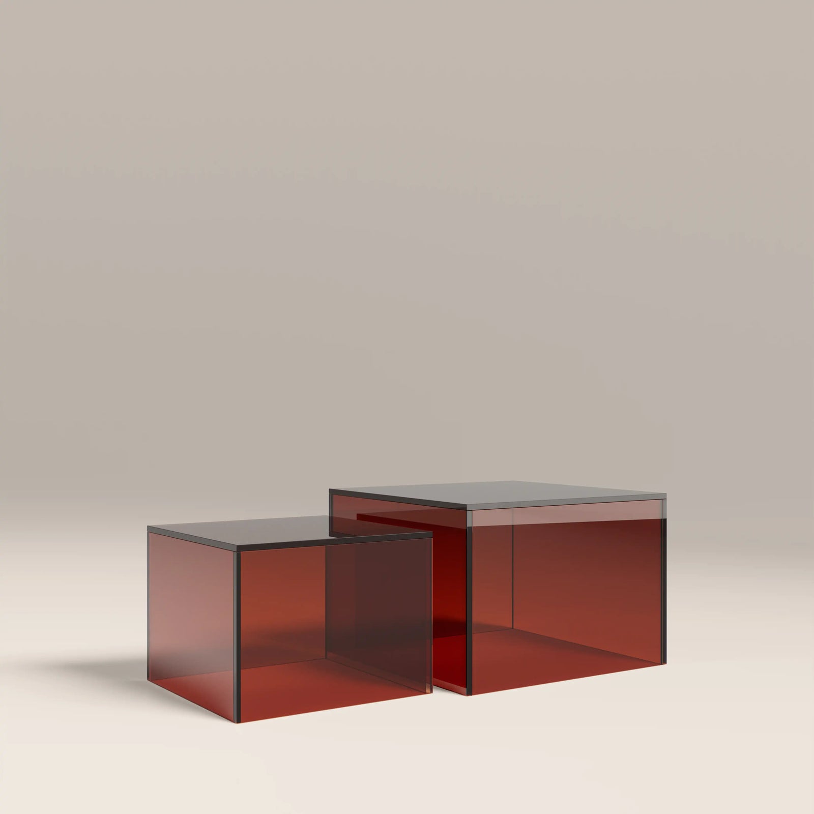 Dice Set of 2 Square Coffee Tables | Amber