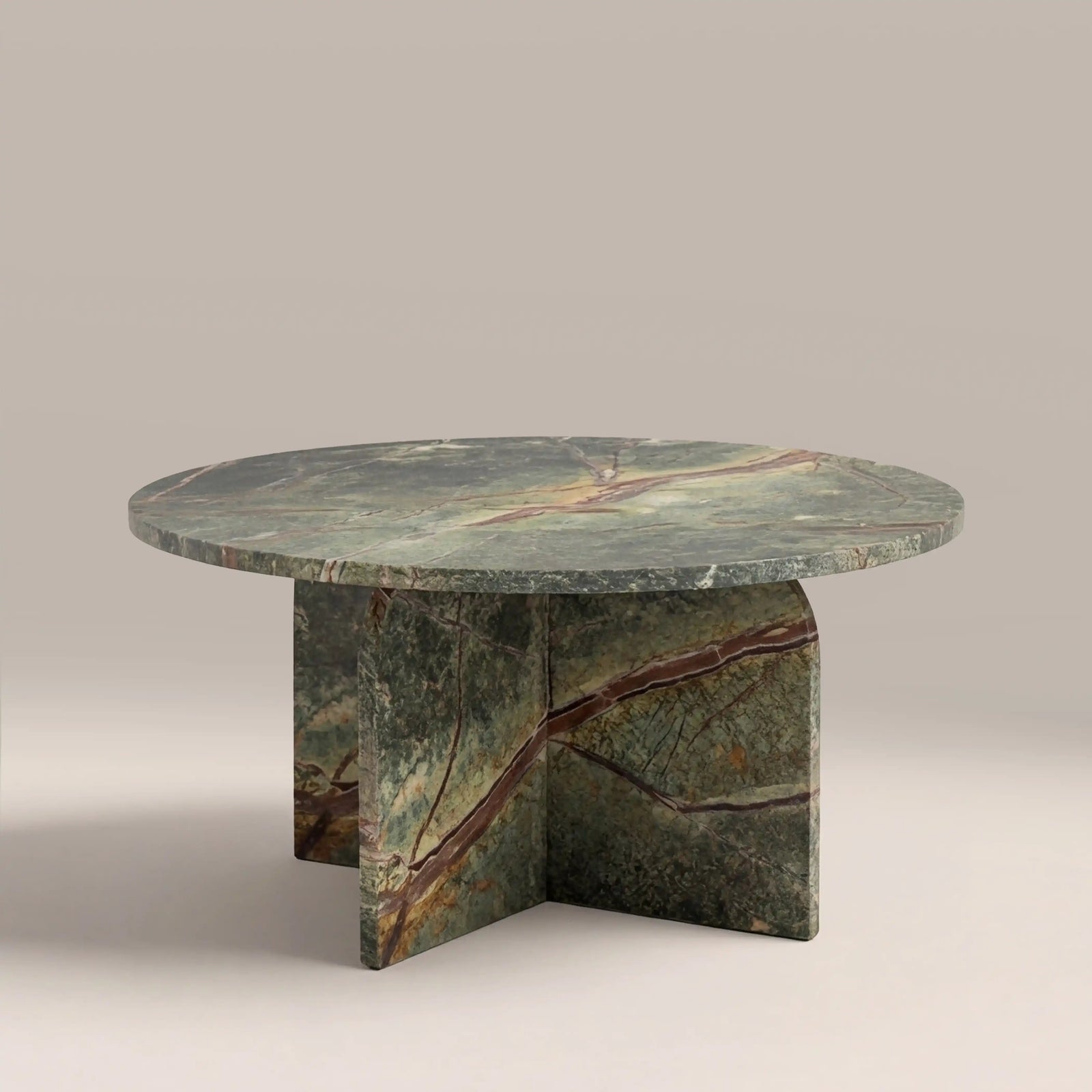 Alba Round Coffee Table | Ember Green Marble