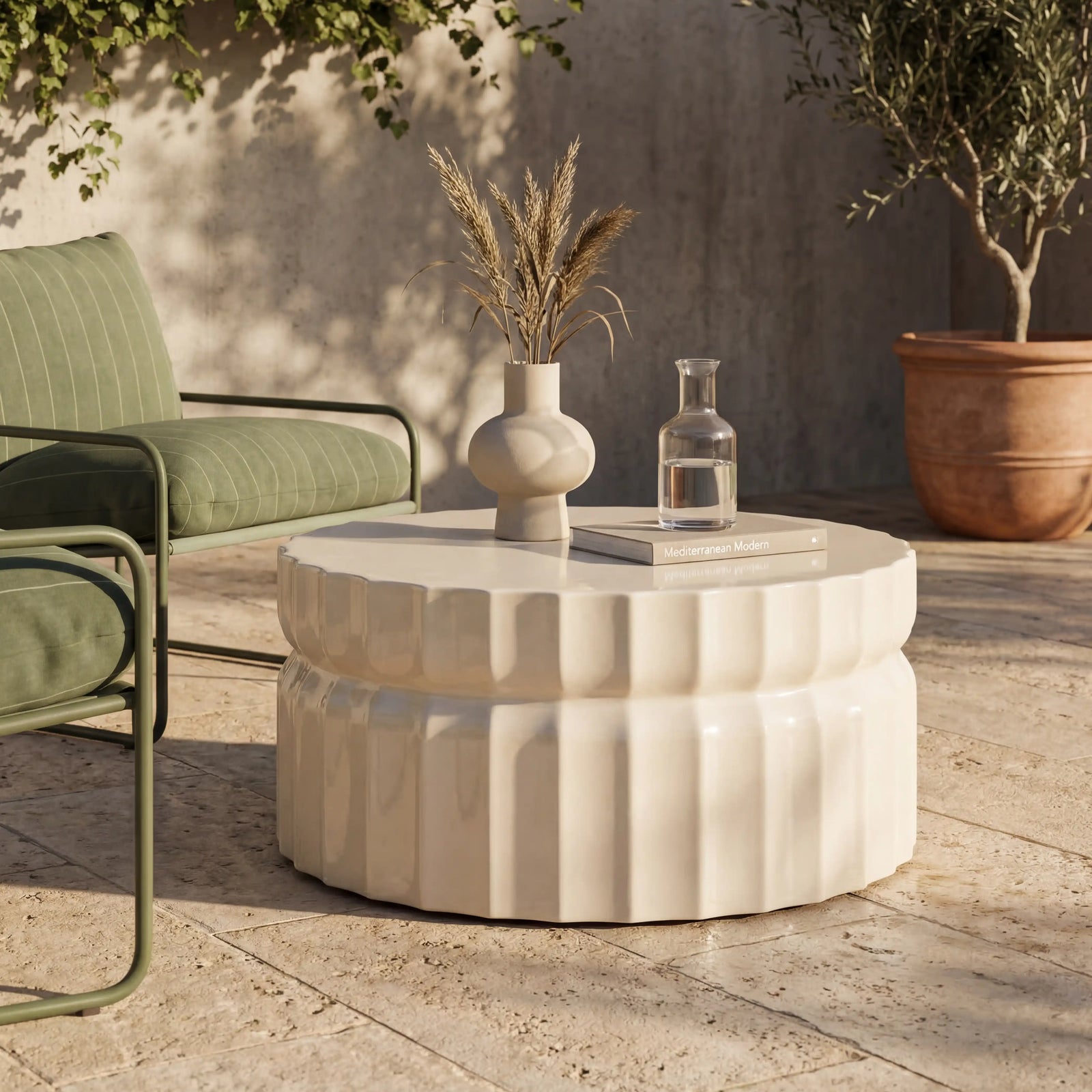 Amara Round Coffee Table | Porcelain Cream