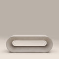 Marin Curved Coffee Table | Mottled White Concrete