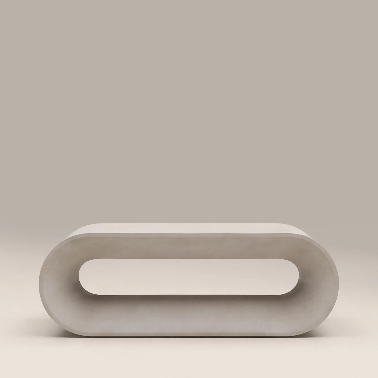 Marin Curved Coffee Table | Mottled White Concrete