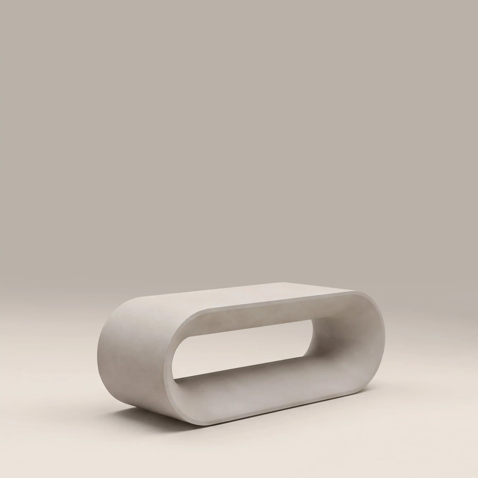 Marin Curved Coffee Table | Mottled White Concrete