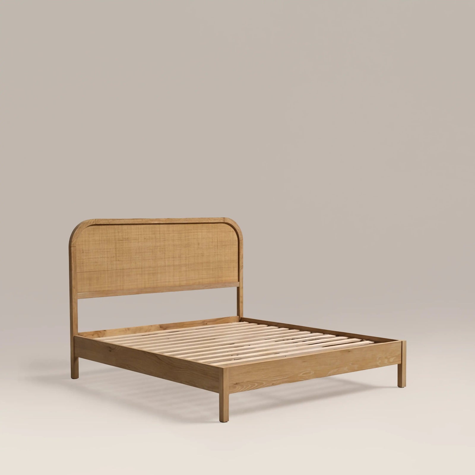 Ashen Wooden Double Bed | Oak