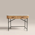Oliver Dressing Table | White Marble & Natural