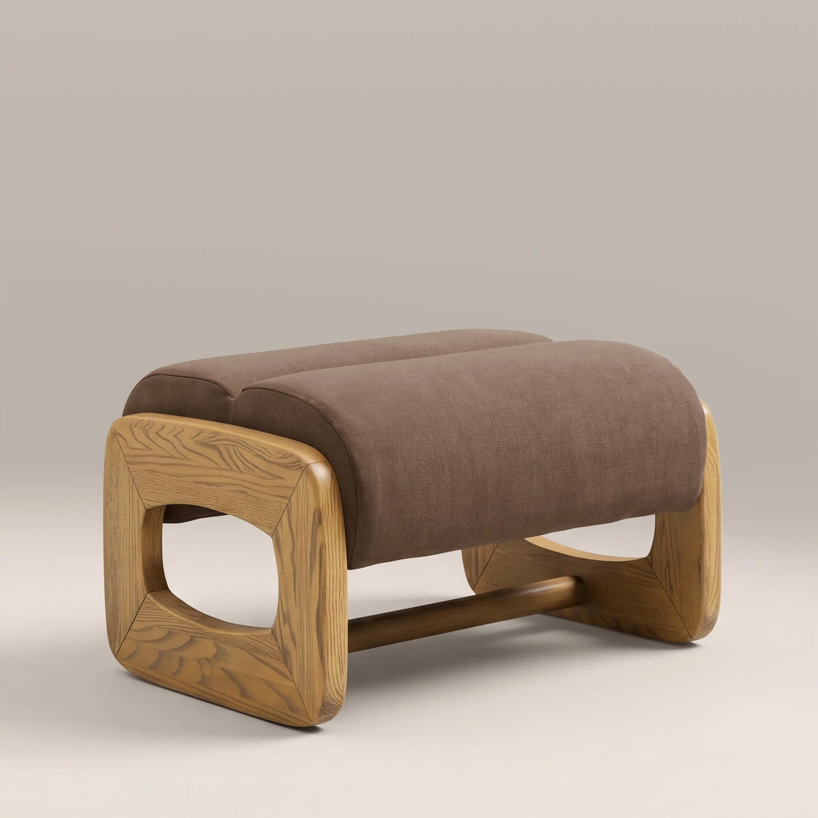 Tosca Footstool | Sepia Brown Fabric