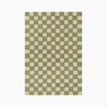 Lahti Hand Tufted Wool Rug | Green Checkerboard