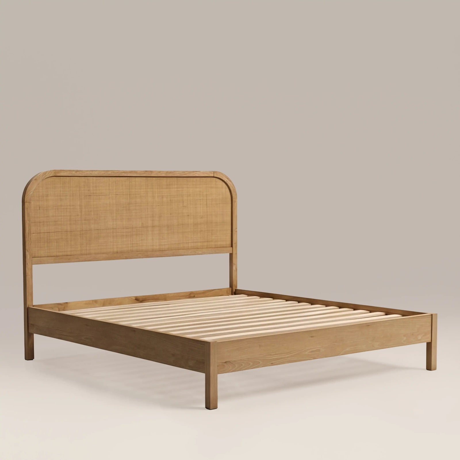 Ashen Wooden King  Bed | Oak
