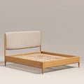 Percy King Bed | Ivory Fabric & Oak