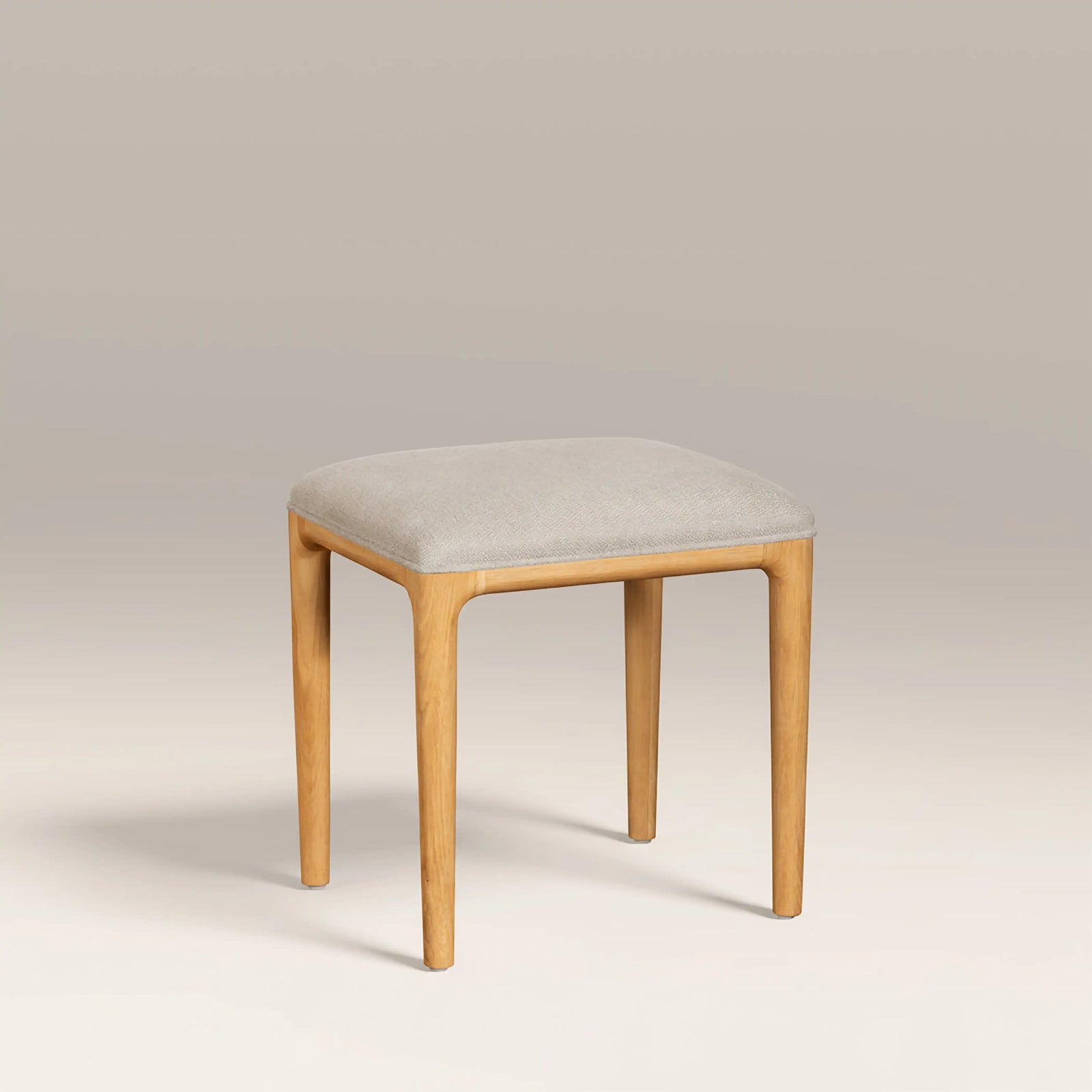 Percy Low Stool | Ivory Fabric & Oak