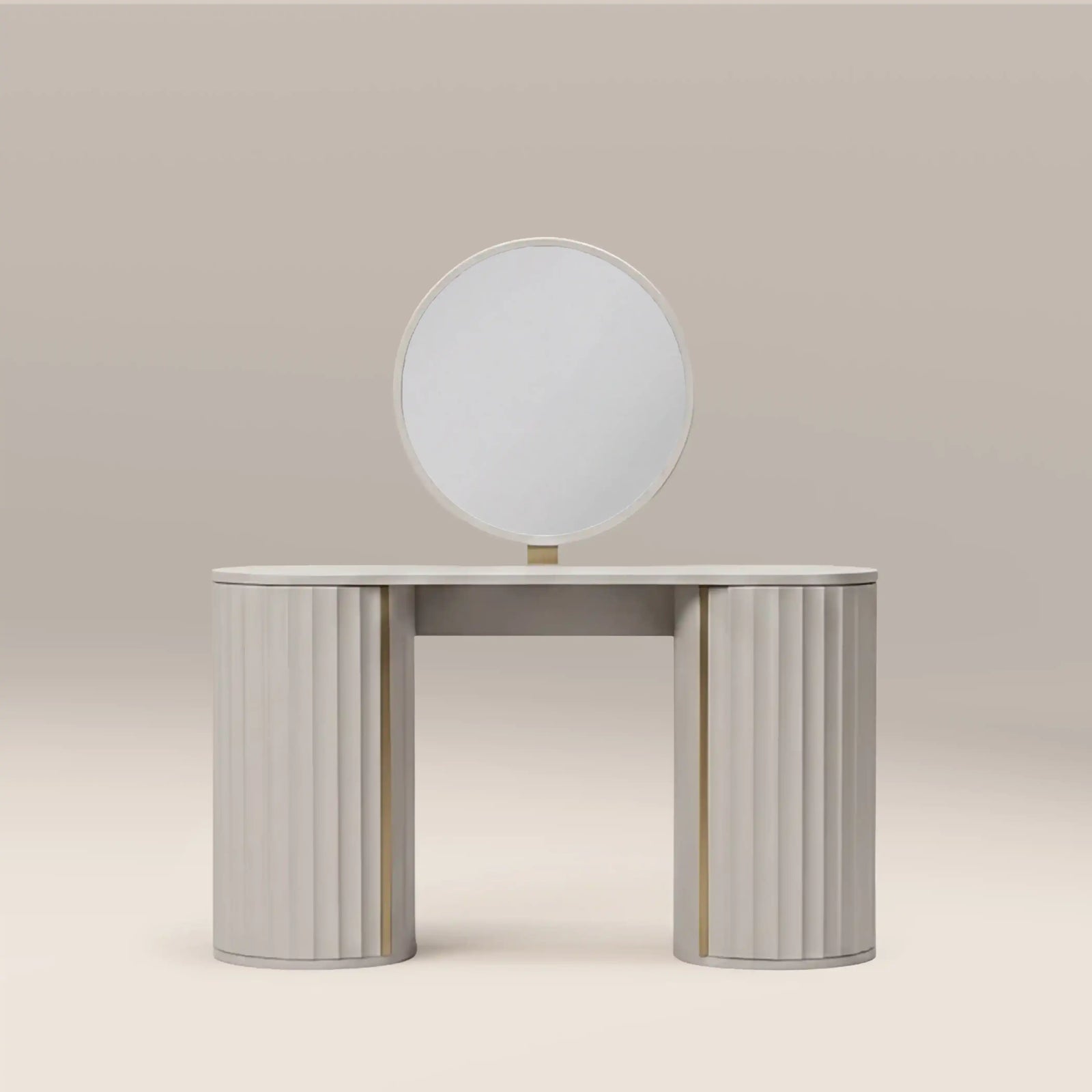 Suvi Round Dressing Table Mirror, 60 x 60 cm | Ivory