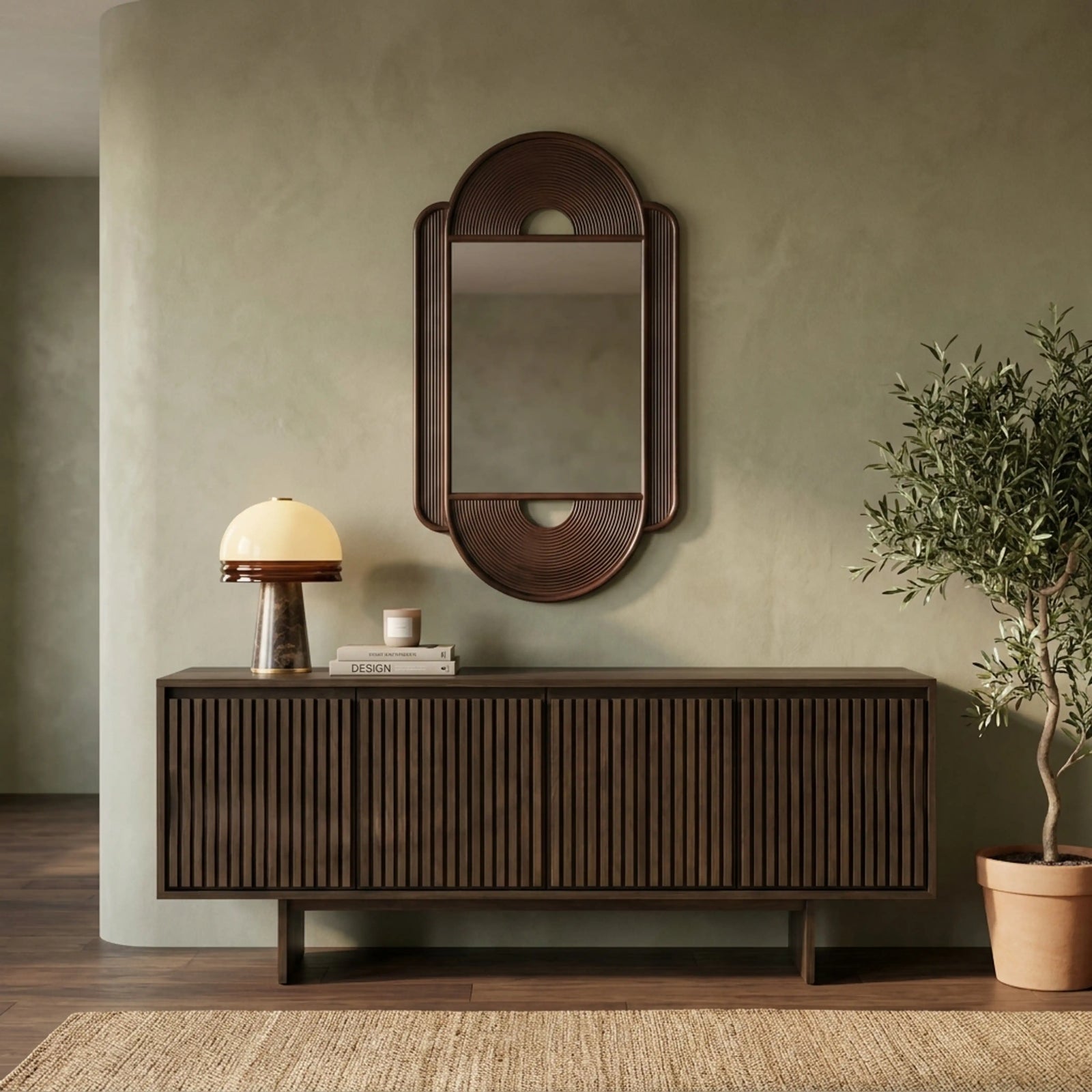 Tampere 4 Door Wooden Sideboard | Dark Walnut